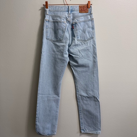 Women’s 501 Light Wash Straight Leg Denim Jeans Size 24 - Picture 11 of 16